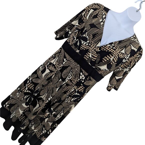 JONES NEW YORK WOMAN! STRETCH POLY ABSTRACT, BLACK, BROWN, TAN DRESS! SZ 18W - Picture 9 of 9